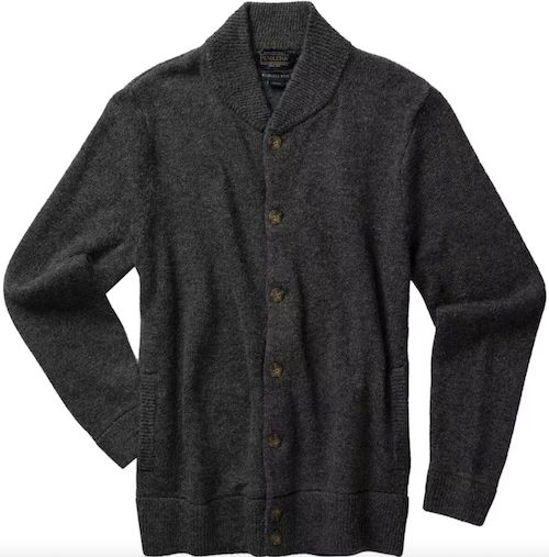Pendleton Shetland Cardigan Sweater Charcoal | Rom Shoes